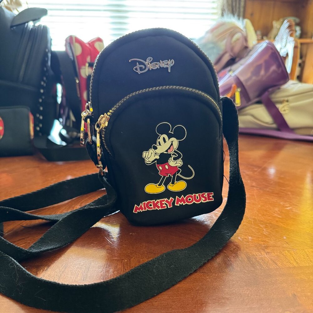 Disney Black Mickey Mouse Small Crossbody / Sling Bag NWOT